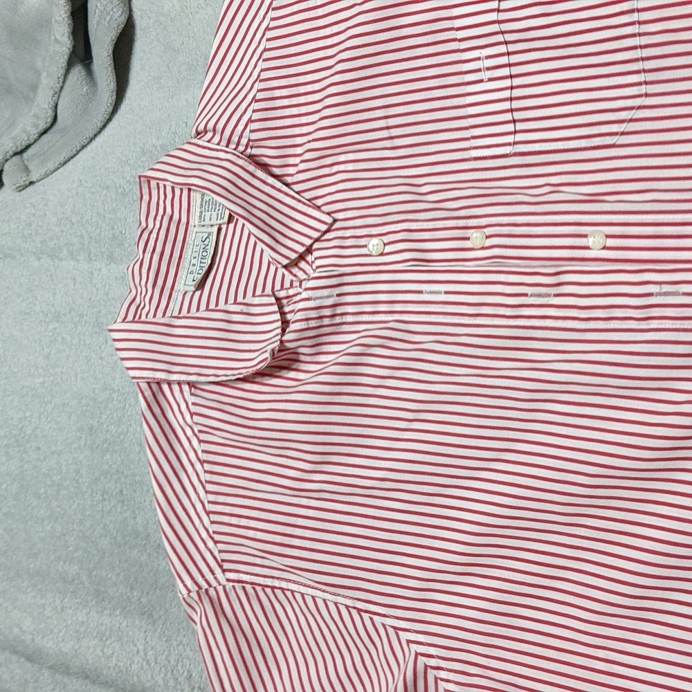 Camp shirt, Red and white, size Large